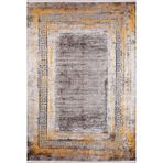 100x400 cm Suya Kahverengi Çerçeveli Yün El Dokuma Modern Geometrik Etnik Eskitme Desenli Boho Oturma Odası Salon Yolluk Koridor Mutfak Halısı