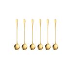 1010 Çelik Gold 6 Adet 18 cm Uzun Tatlı Latte ve Dondurma Kaşığı cin510sr-6