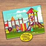 10341 Çocuklar Oyun Parkında Çocuklara Özel Puzzle Yapboz Tablo