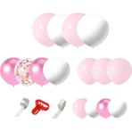 107PCS Pembe Balon Kiti Pembe Balon Kemer Kiti Kızlar Için Doğum Günü Nişan