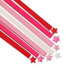 1080 Yaprak Origami Yıldız Kağıdı 4 Kırmızı Renkli Şerit Çift Taraflı Şanslı Yıldız Dekorasyon Katlanır Kağıt, Kendin Yap El Sanatları, Okul Öğretim Malzemeleri için (Kırmızı-1080 yaprak)