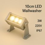 10CM 3W LED Wallwasher Günışığı 3000K | Dış Cephe, Minare, Bahçe Aydınlatma | Iç-Dış Kullanım IP65 - 3000K - Günışığı