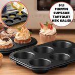 10Cm Büyük Boy 6'lı Muffin Cupcake Kalıbı, Cheesecake Tartolet Kek Kurabiye Pasta Çörek Kek Kalıbı