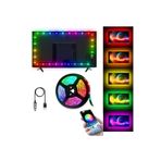 10EN Tv Arkası Bluetooth Rgb Usb Led Şerit Aydınlatma 16 Renk 3 Metre Kesilebilir Kısaltılabilir
