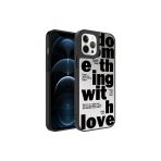 10Line Aksesuar İphone 12 Pro Max Uyumlu Aynalı Desenli Kamera Korumalı Parlak Zore Mirror Kılıf-Love