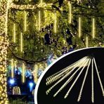 10'Lu 45 Cm Plastik Meteor Led Usb 2M Kablo Sarı Renk Ağaç Işığı – Renk Değiştiren Asmalı Dekoratif Bahçe Ve Dış Mekan Aydınlatması (4915)