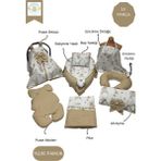 10’lu Babynest Puset Örtüsü Alt Açma Emzirme Yastığı Emzirme Önlüğü Ana Kucağı Happy Baby Dikiş Atölyesi - Bej