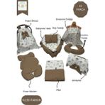 10’lu Babynest Puset Örtüsü Alt Açma Emzirme Yastığı Emzirme Önlüğü Ana Kucağı Happy Baby Dikiş Atölyesi - Kahverengi