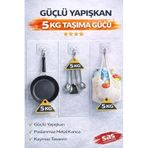 10’Lu Banyo Rafı Yapışkanı – Delmeden Şampuanlık Banyo Köşelik Montaj Aparatı | Güçlü Yapışkan Duvar Raf Sabitleme Aparatı