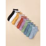 10'lu Çemberli Renkli Patik Ekonomik Paket Unisex Kısa Spor Sneakers Çorap - Pembe-PN254 - 36 - 42