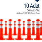10`lu Delinatör Set 45 x 8 cm%100 TPU, Esnek Duba