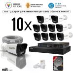 10'Lu Ip Kamera-Poeli-5Mp-Ultra Hd-4K 1920 Çözünürlük-Sesli-Gece Renkli Görüş-İnsan Ve Plaka Algılamalı Set