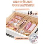 10'lu Modüler Makyaj Malzemeleri ve Takı Organizeri Çekmece Düzenleyici Set