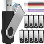 10'lu Paket USB Flash Bellek 16GB Memory Stick Katlanabilir Memory Stick Flash Sürücü Veri Depolama Pendrive 16 GB 10'lu Paket Siyah USB Flash Sürücü Mezuniyet Hediyesi FEBNISCTE'den