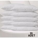 10'lu Pamuklu Beyaz Fermuarlı 50x70 Cm Iç Yastık Kılıfı 10 Adet