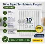 10'Lu Pipet Temizleme Fırçası Seti - Paslanmaz Çelik İnce Temizlik Fırçası - Cam Ve Metal Pipet, Biberon Emziği Ve Dar Alan Temizleyici