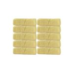10'Lu Sarı Greek Beyaz Banyo Havlusu - 70X140 Cm, 490 Gr, %100Pamuk, Spa Ve Otel Havlusu