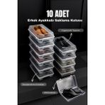 10’lu Şeffaf Erkek Ayakkabı Saklama Kutusu - Hava Delikli, Istiflenebilir Organizer