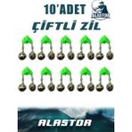 10'lu Set Çiftli Plastik Zil Olta Zili Olta Kamışı Için Zil Fosfor Takılabilir Zil