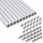 10’Lu Set Köşe Led Profil Kanal 18X18mm Alüminyum 2 Metre Sıva Üstü Eloksallı Opak Kapaklı Şerit Led Kanal Seti 8987 Vitrin