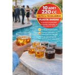 10'lu Set Viski, Meşrubat Kare Plastik Bardak – 220 cc KLNT-KP-BRD-091_PK