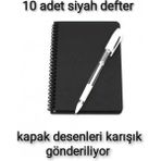 10Lu Siyah Defter Ve 10 Adet Beyaz Kalem