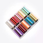 10Lu Tırnak Süsleme Folyosu Parlak Düz Renkler Nail Art Transfer Folyo Wnf-103
