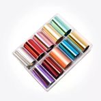 10Lu Tırnak Süsleme Folyosu Parlak Düz Renkler Nail Transfer Folyo Wnf-103