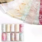 10Lu Tırnak Süsleme Folyosu Renkli Mermer Dizayn Nail Transfer Folyo