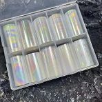 10Lu Tırnak Süsleme Folyosu Şeffaf Holografik Dizayn Nail Transfer Folyo Wnf-227
