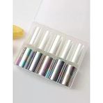 10Lu Tırnak Süsleme Folyosu Şeffaf Koyu Holografik Dizayn Nail Transfer Folyo Wnf-045
