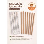 10'lu Wastepresso Ekolojik PLA Pipet 8x240 mm – Kompostlanabilir, Sargılı, Kahve Posalı