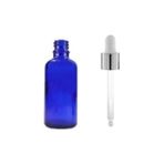 10ML Mavi Cam Damlalıklı Şişe, Gümüş Kapak Beyaz Emzik,12 Adet, Ecza Şişesi, Damlalıklı Şişe, Propolis Şişesi, Damlatmalı Şişe, Saç Serum Şişesi, Ecza Şişesi