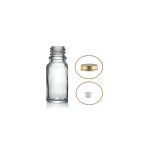 10ML Şeffaf Şişe Sarı Metal Düz Kapaklı, 12 Adet, Cam Şişe, Esans Şişesi, Yağ Şişesi, Kozmetik Şişesi