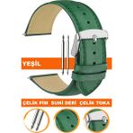 10mm-12mm-14mm-16mm-18mm-20mm-22mm-24mm-26mm saatlerle uyumlu klasik model deri saat kordonu kayışı al11db-yesıl - 16 mm - Yeşil