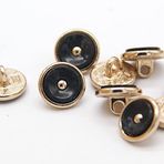 10mm Beyaz Altın Metal Dikiş Gömlek Düğmeleri Giysi Kadın Elbise Süslemeleri El Yapımı DIY Aksesuarları (Color : Golden Black, Size : 10mm 10pcs)