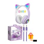 10numara A Kalite Kedi Kulağı Detaylı Bluetooth Kablosuz Rengarenk Işıklı Rgb Çocuk Oyuncu Kulaklık