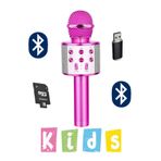 10numara Karaoke Mikrofon Dahili Hoparlörlü Usb Flash Tf Kart Destekli Ses Değiştirme Efektli Çocuk Mikrofonu KZL-10KARAOKE