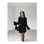 10NUMARAMODA 10 NUMARA MODA Kadın Antrasit Bisiklet Yaka Kloş Mini Fitilli Kışlık Triko Elbise 10NMR2966 TYCPD9GFIN170911177967523