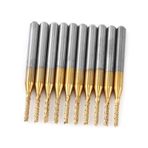 10pcs 1.5mm Son Teknoloji ürünü Değirmen CNC PCB Gravür Bit Tungsten Kaplama 1/8 Shank, Yüksek İş Verimliliği, Aşınma Direnç, Keskin Kenarlar, Çok Malzemeli Kullanım İçin Ultra