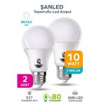 10W Tasarruflu Beyaz Işık Led Ampul 2 Adet