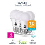 10W Tasarruflu Beyaz Işık Led Ampul 4 Adet