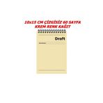 10X15 cm A6 Çizgisiz 60 Yaprak Karton Kapak Telli Defter 60 gr Krem Renk Kağıt Draft
