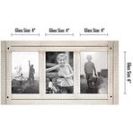 10X15 Cm Üçlü Fotoğraf Çerçevesi, Cilalı Kristal Berraklığında Cam, Hampton Koleksiyonu, Titrek Kavak Beyazı Ahşap Kolaj Fotoğraf Çerçevesi Masaüstü Duvar Sergilemesi Için