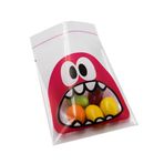10x15 Pembe Renkli Canavar Baskılı Şeffaf Poşet (50'li Paket)