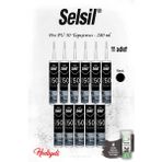 11 Adet Siyah Selsil Pro Pu 50 Mastik, Rosıe - yok