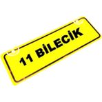11 BİLECİK Yazılı Sarı Dekor Plaka Sök Tak Pratik yeni nesil