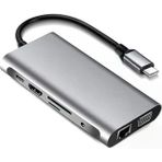 11 In 1 Type-c To Usb Hub Port Uyumlu Adaptör Hdmı 4x Usb Lan Vga Sd Card Çevirici Çoklayıcı