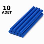 11 mm x 30 cm Renkli Silikon Tabancası Mumu – 10 Adet Sıcak Silikon Tabancası Yapıştırıcı Çubuğu – Şeffaf, Yeşil, Mavi, Pembe, Siyah, Kırmızı Renk Seçenekleri (Mavi)