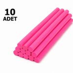 11 mm x 30 cm Renkli Silikon Tabancası Mumu – 10 Adet Sıcak Silikon Tabancası Yapıştırıcı Çubuğu – Şeffaf, Yeşil, Mavi, Pembe, Siyah, Kırmızı Renk Seçenekleri (Pembe)